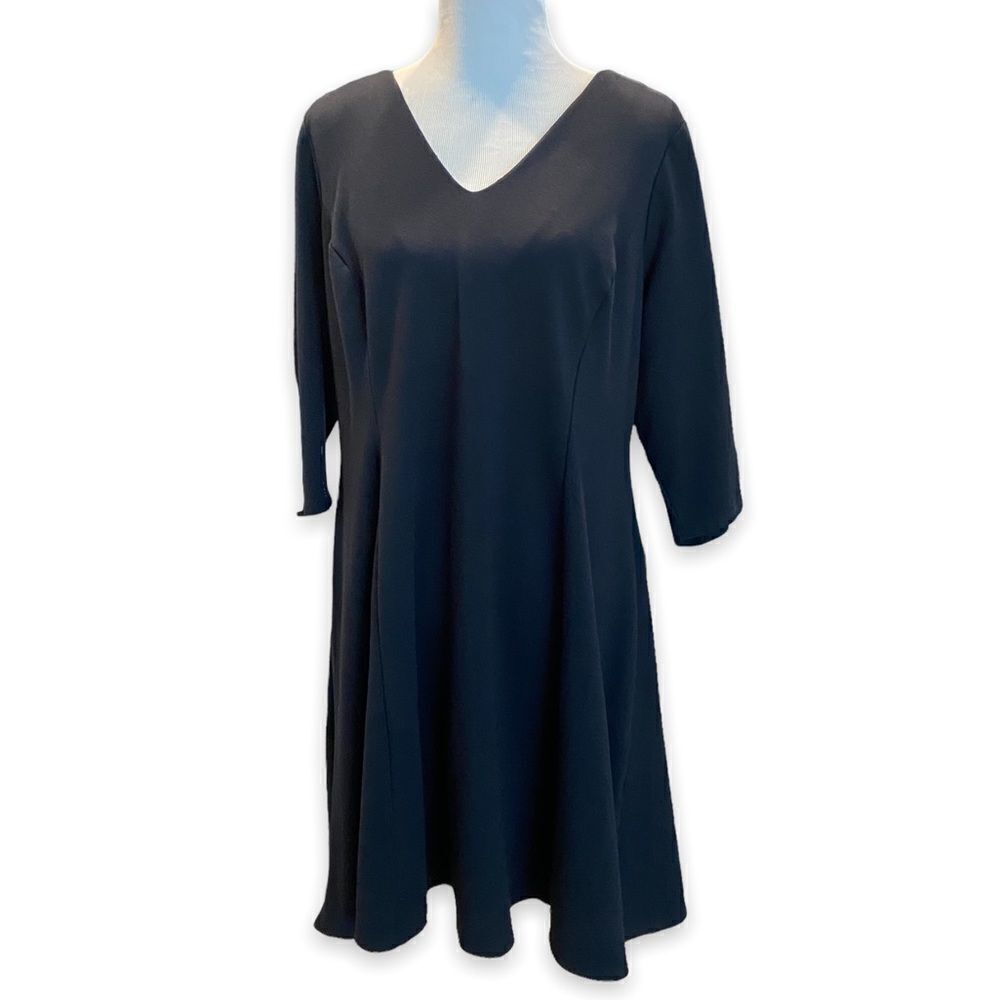 Lane Bryant Black Midi Tunic Skater Flowy Thick Warm Dress